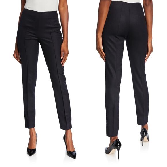 Akris Melissa Stretch Wool Slim-Leg Pants - Charcoal - 12